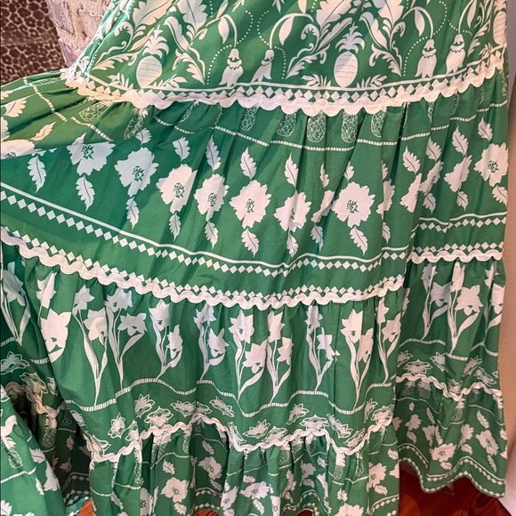 NWT Sugarlips 100% cotton Floral Green Maxi Skirt with rikrak SIZE XL - Picture 4 of 10